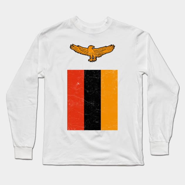 Zambia // Vintage Faded Style Flag Design Long Sleeve T-Shirt by DankFutura